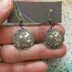 Shavarsh K Sterling Silver Floral Scroll Disc Drop Dangle